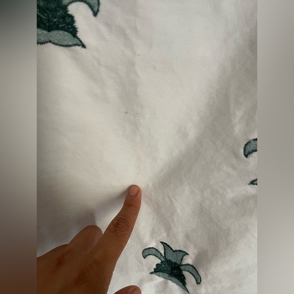 Zara Elegant White and Green Embroidered Women's Dress Size M - Picture 4 of 14